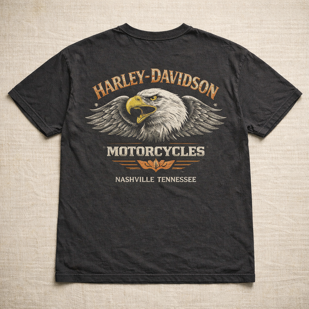 Mid-1990s Harley-Davidson 3D emblem t-shirt